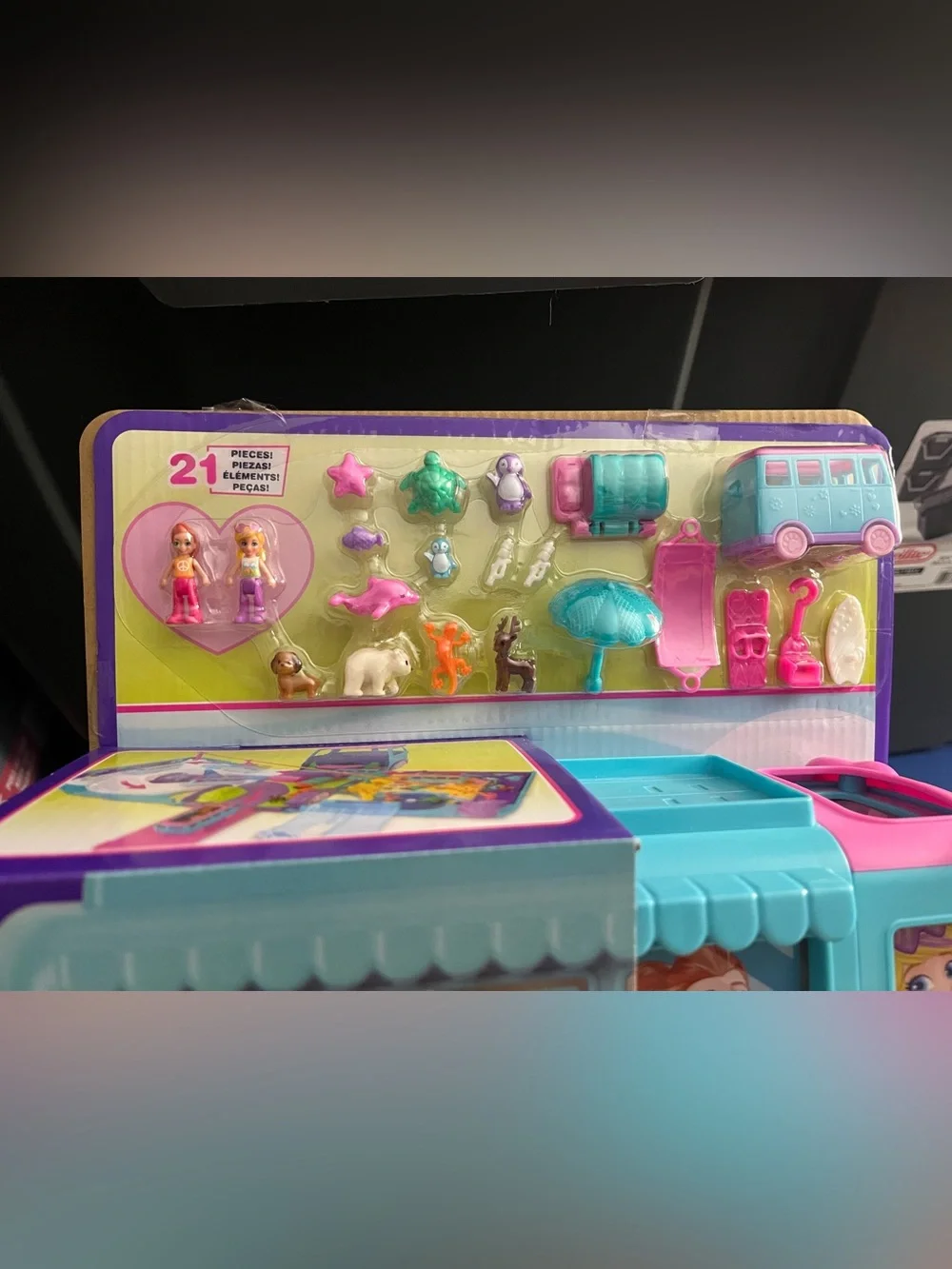 Polly Pocket Pet Mobile Adventure Playset - Blue & Pink
